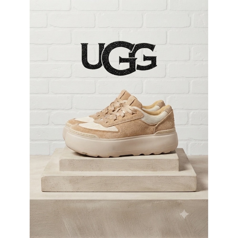 UGG Marin Lace Sand White Suede Platform chunky /Y2k /90's Sneakers‎ 8.5